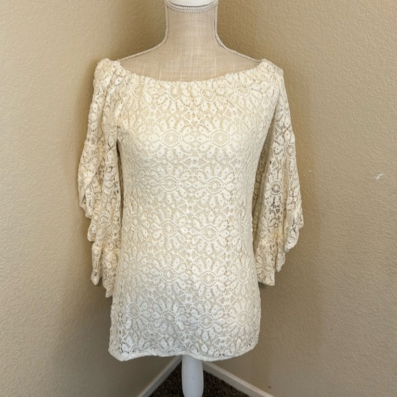 Free People Jen’s Pirate Booty French Bardot Lace Tunic - Picture 2 of 11